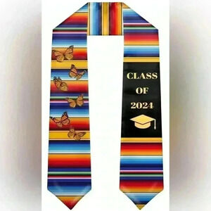 Mexican Graduation Stole Class of 2024,Mexican Sarape Sash Scarf 72" Long NWT